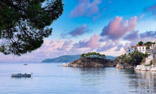 Skiathos Island, Greece. Skiathosold town .