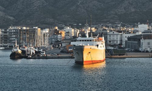 the ship proteus in the port of volos